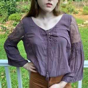 American Eagle Boho Bell Sleeve Blouse